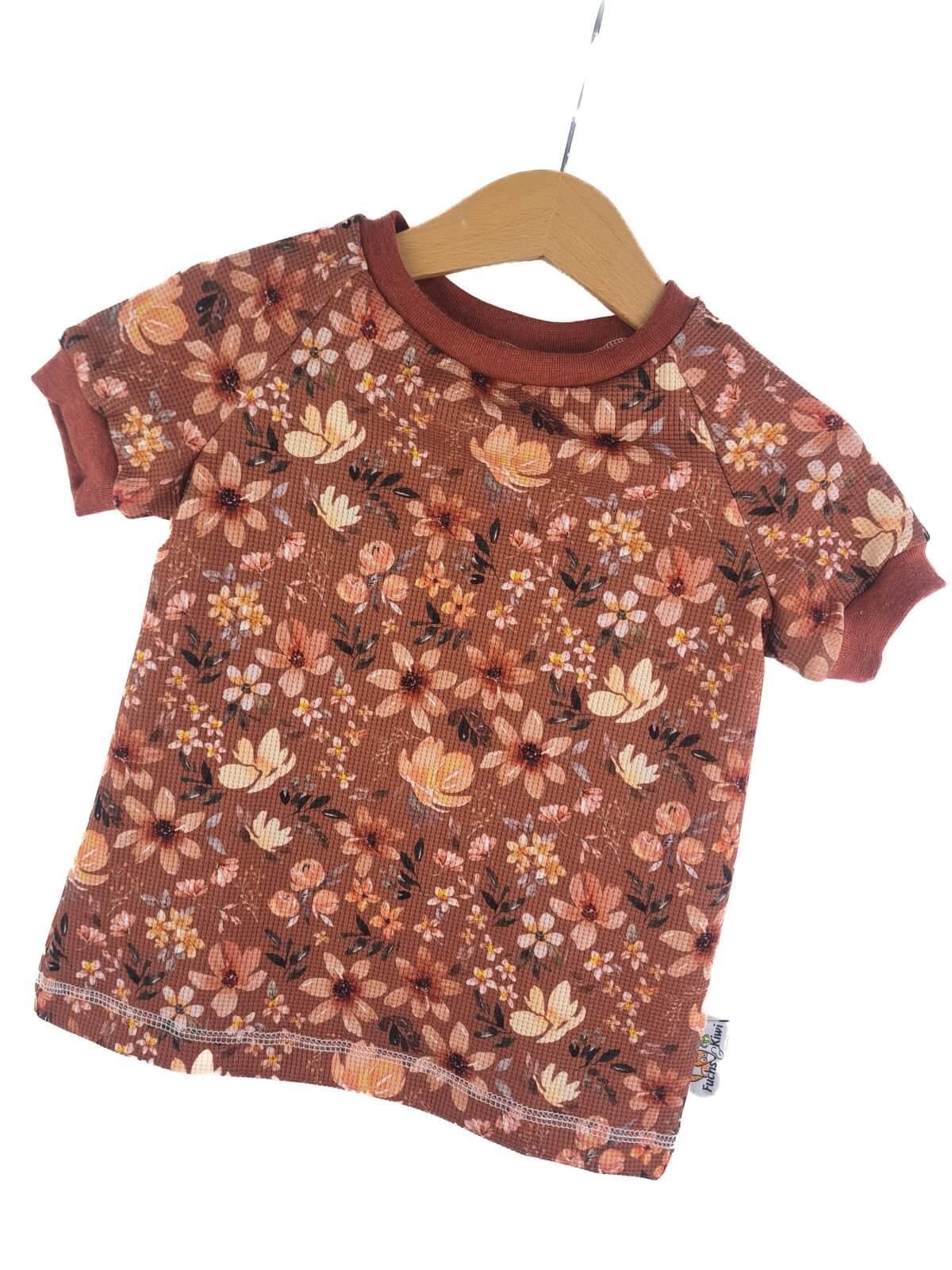 T-Shirt Feinripp Blümchen altrosa