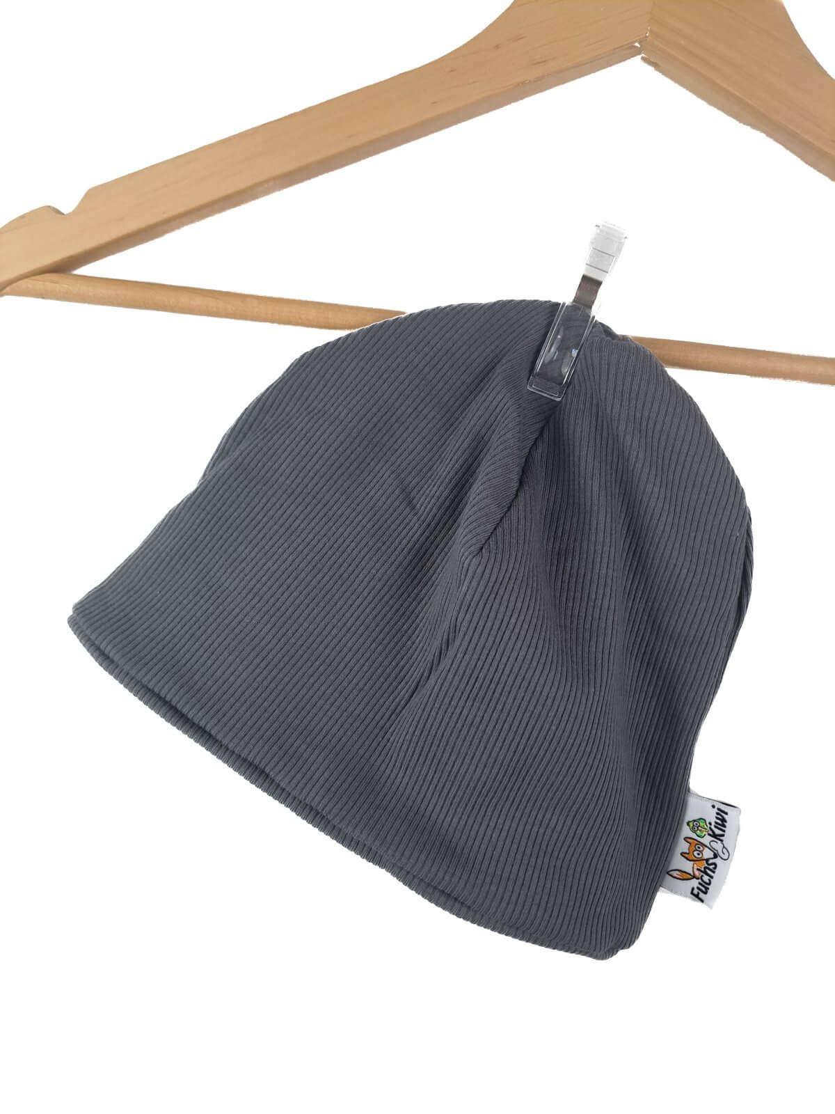Beanie Feinripp Anthrazit
