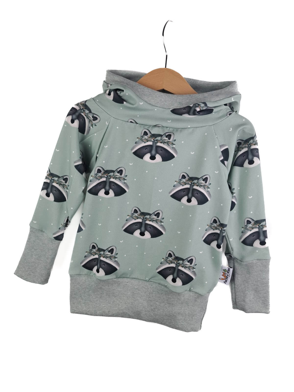 Hoodie Waschbär mint