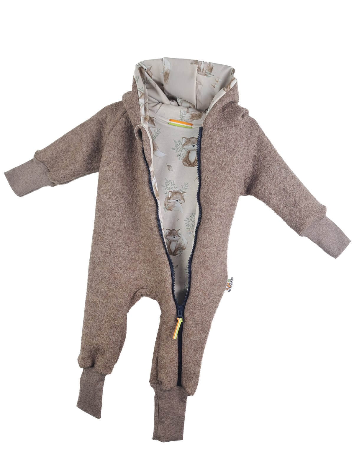 Walkoverall braun meliert mit Waldfüchse