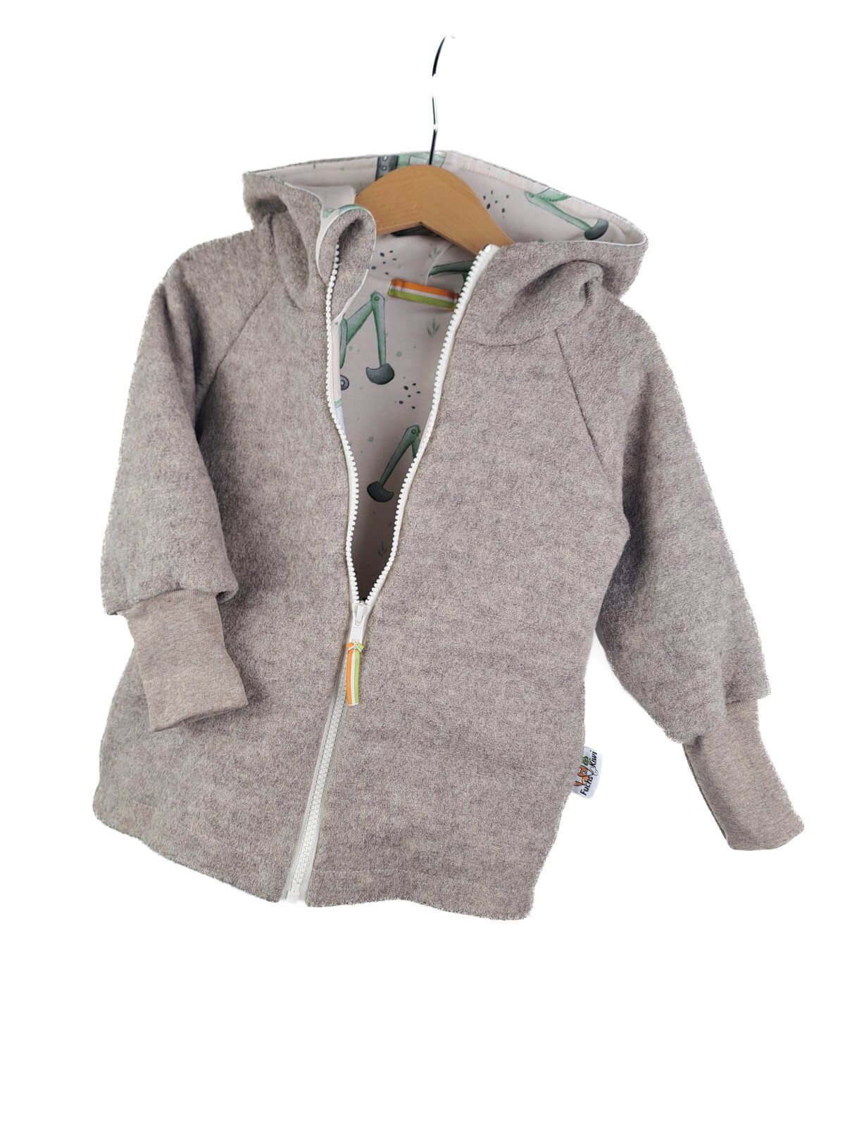 Walkjacke sand meliert mit Bagger creme