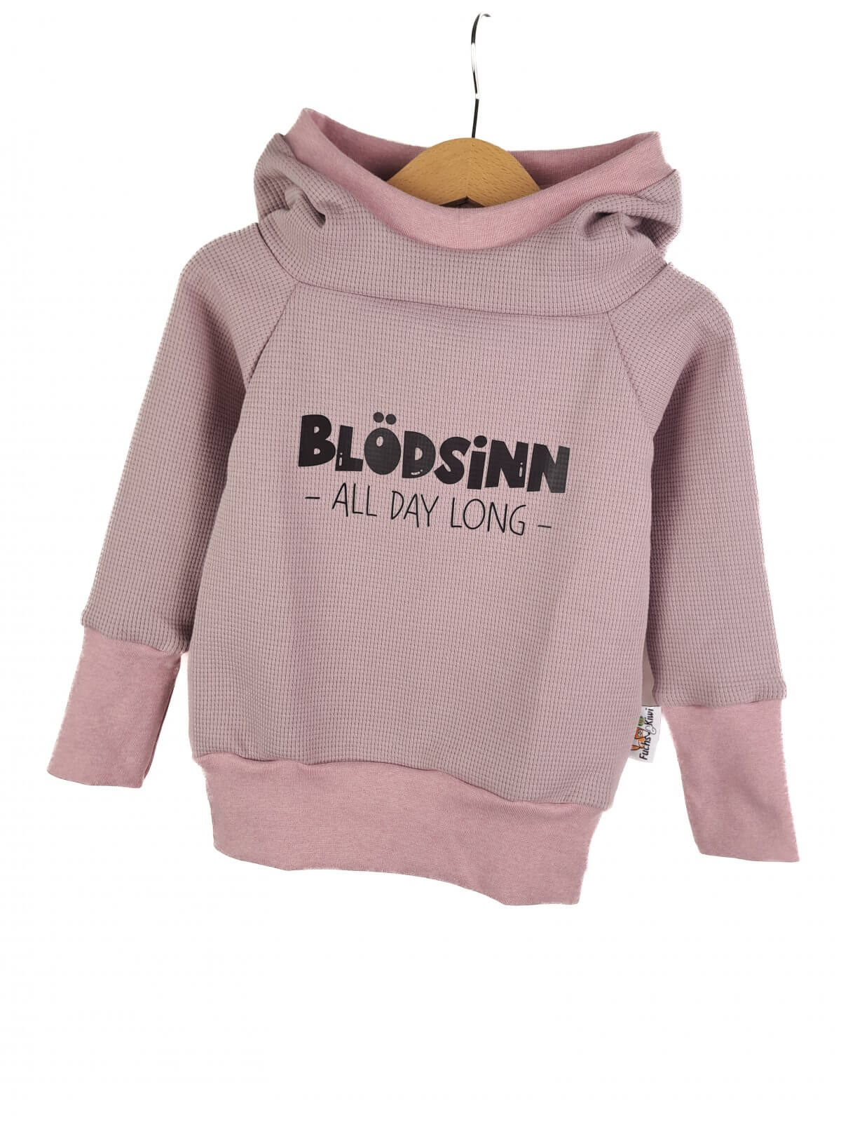 Hoodie Blödsinn all Day long-Patch rosa