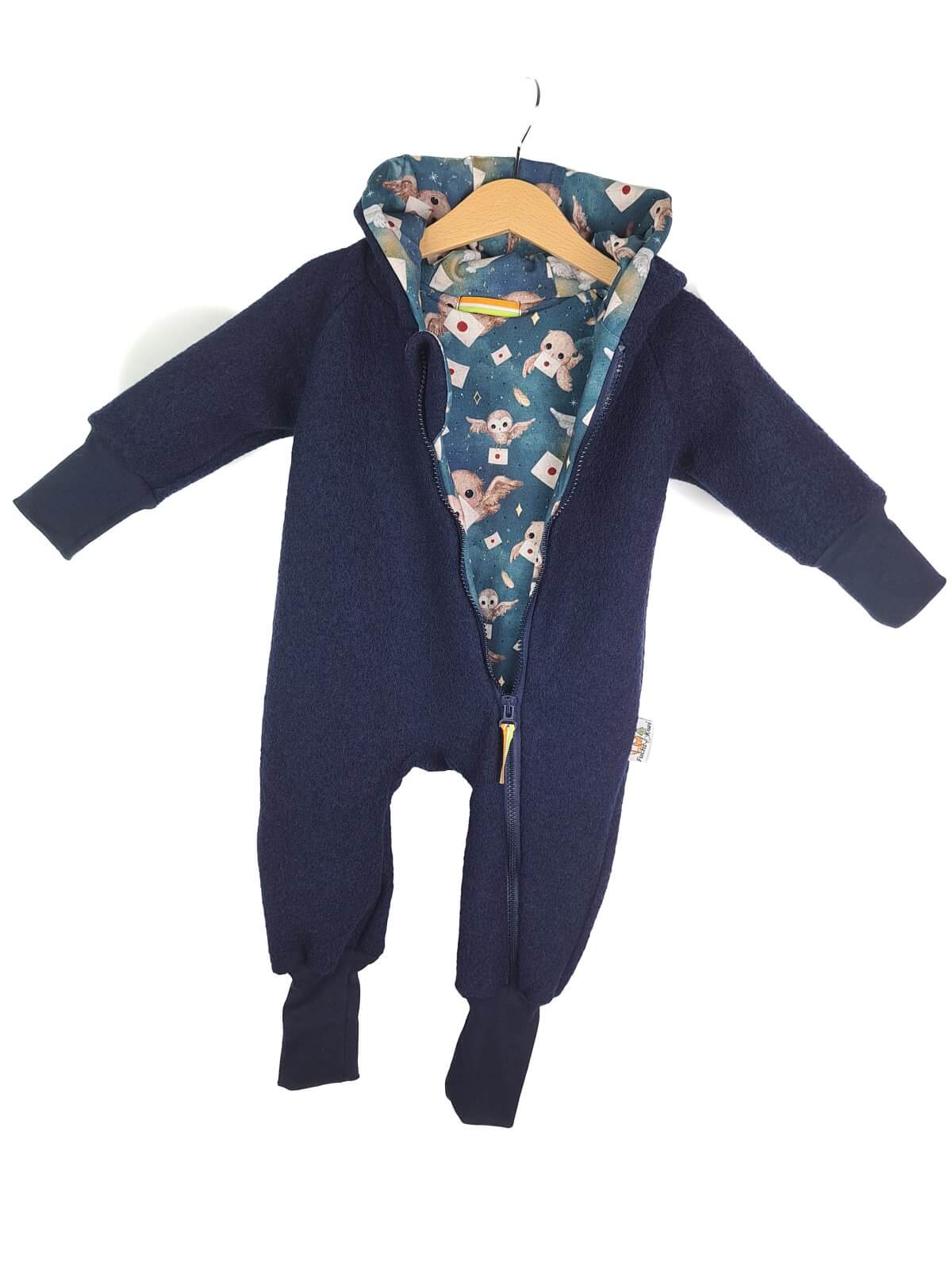 Walkoverall blau mit Eulenzauber