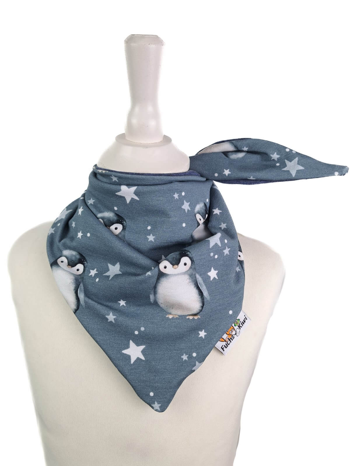 Halstuch zum Binden Pinguine blau