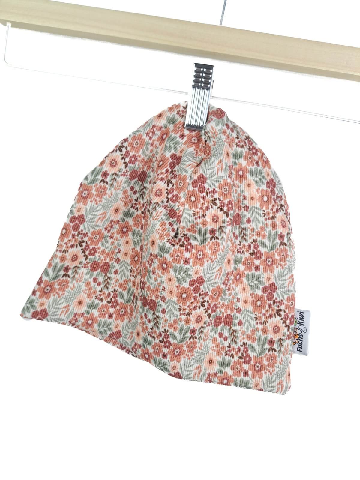 Beanie Feinripp Blumentraum