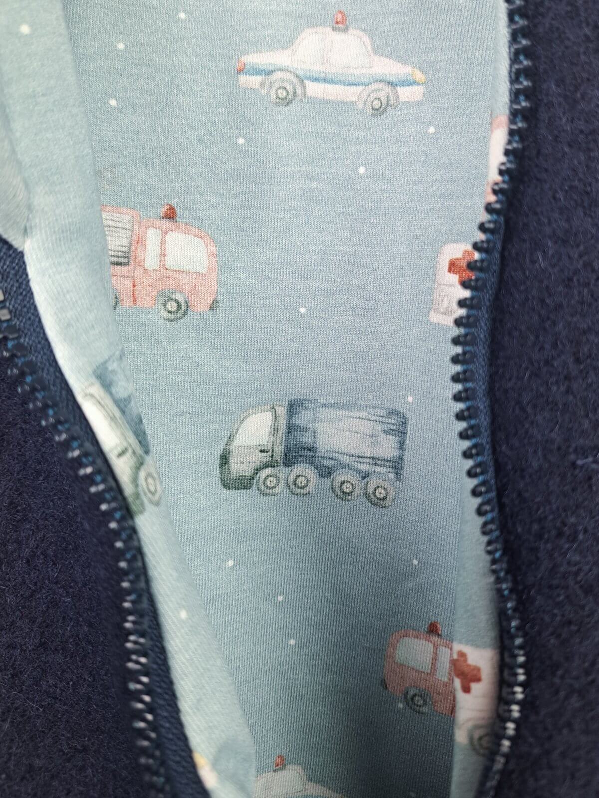 Walkjacke blau mit Autoliebe
