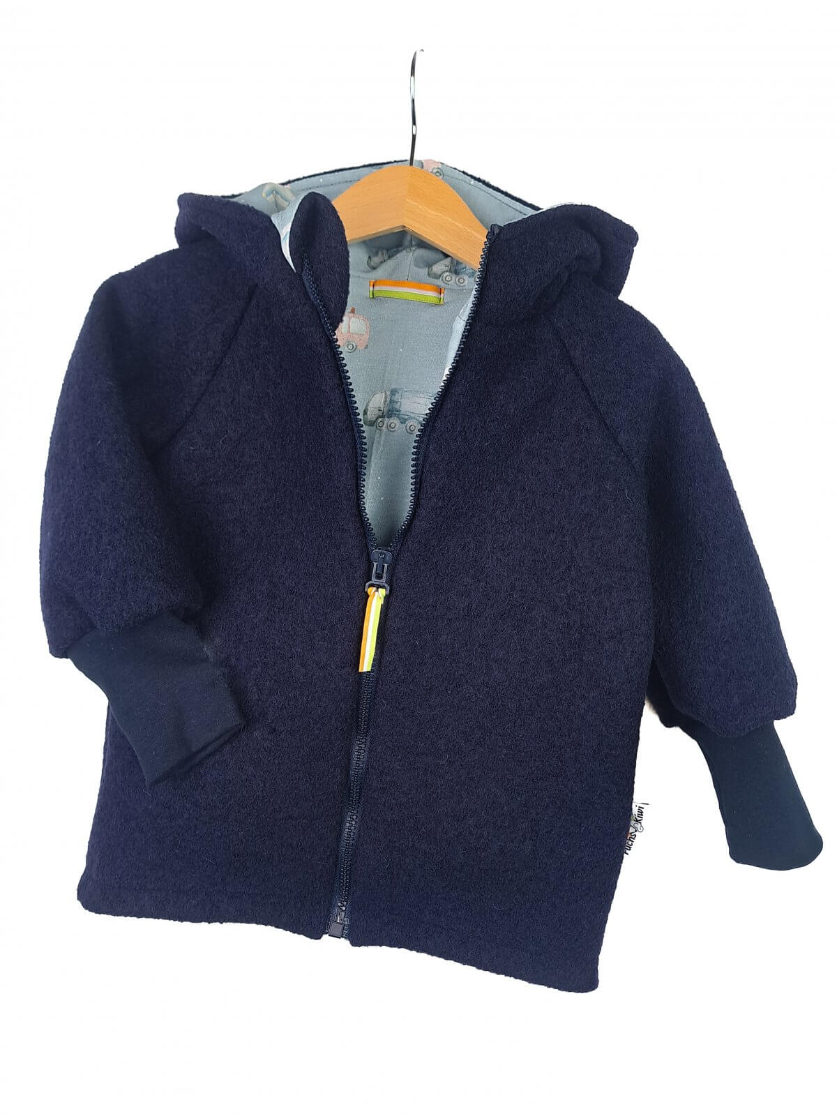 Walkjacke blau mit Autoliebe
