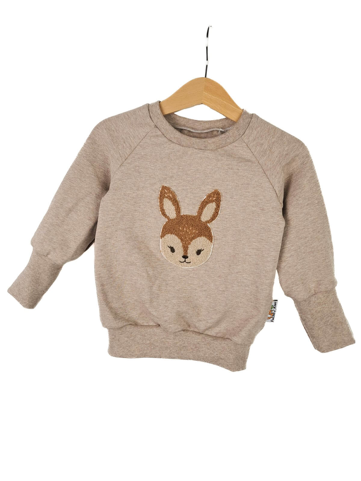 Pullover Reh-Patch sand 86/92 