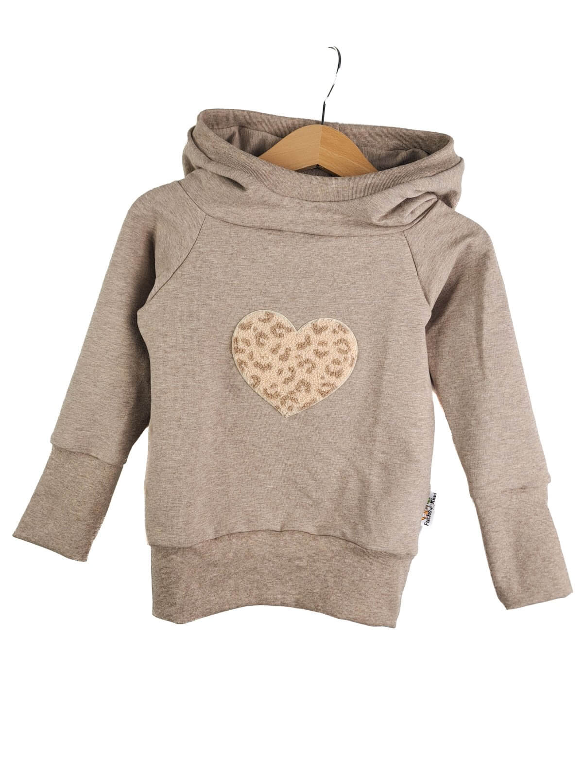 Hoodie Leo Herz-Patch sand 86/92 