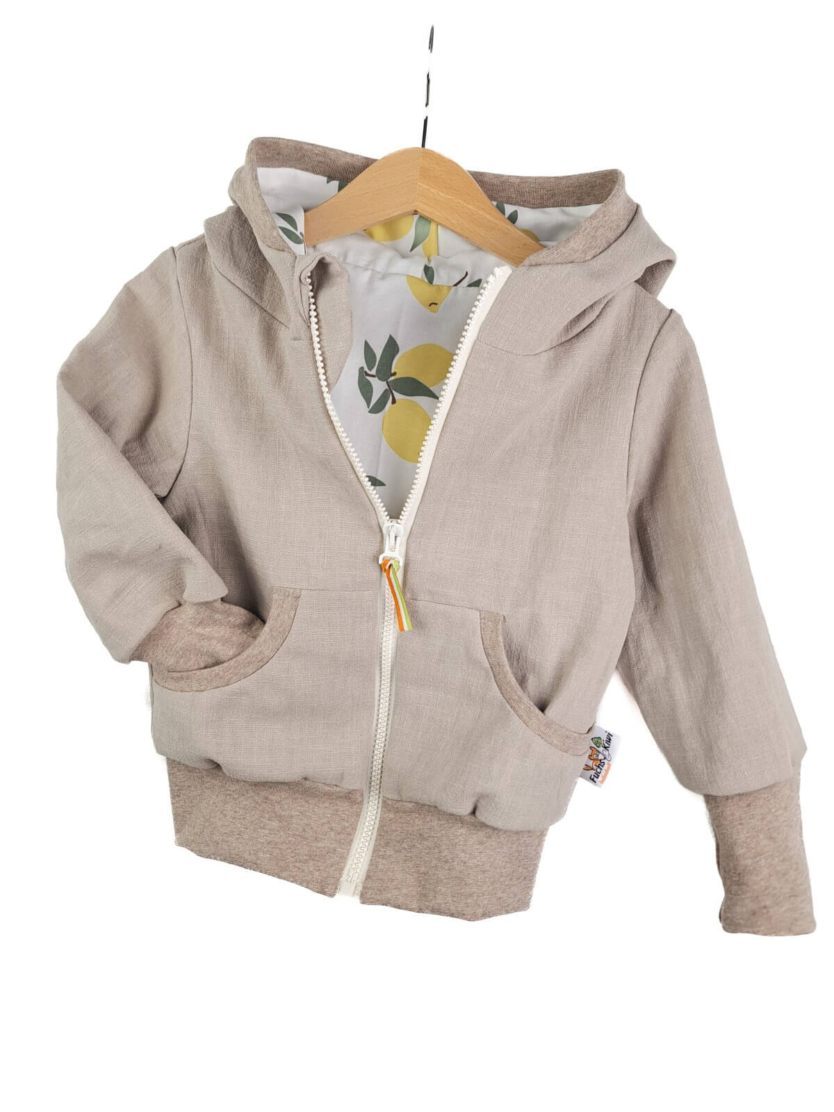Indi Leinenjacke sand mit Zitronen
