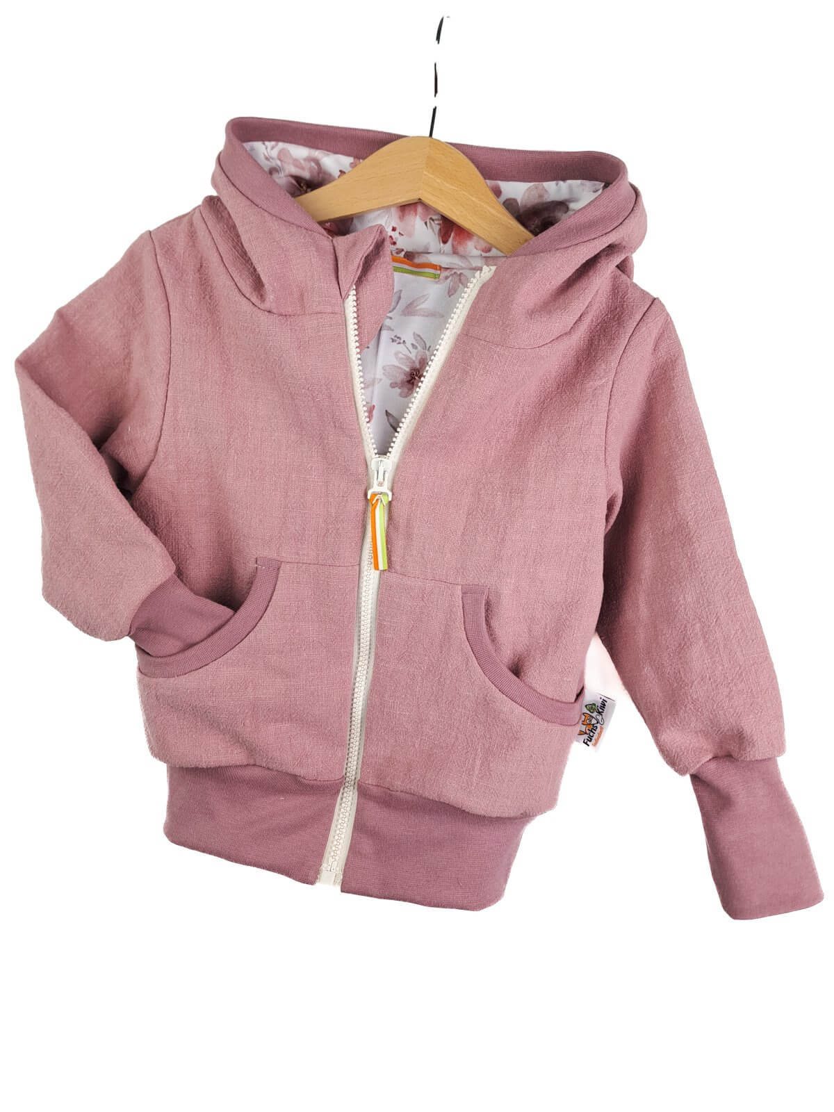 Indi Leinenjacke altrosa mit Blumenmeer