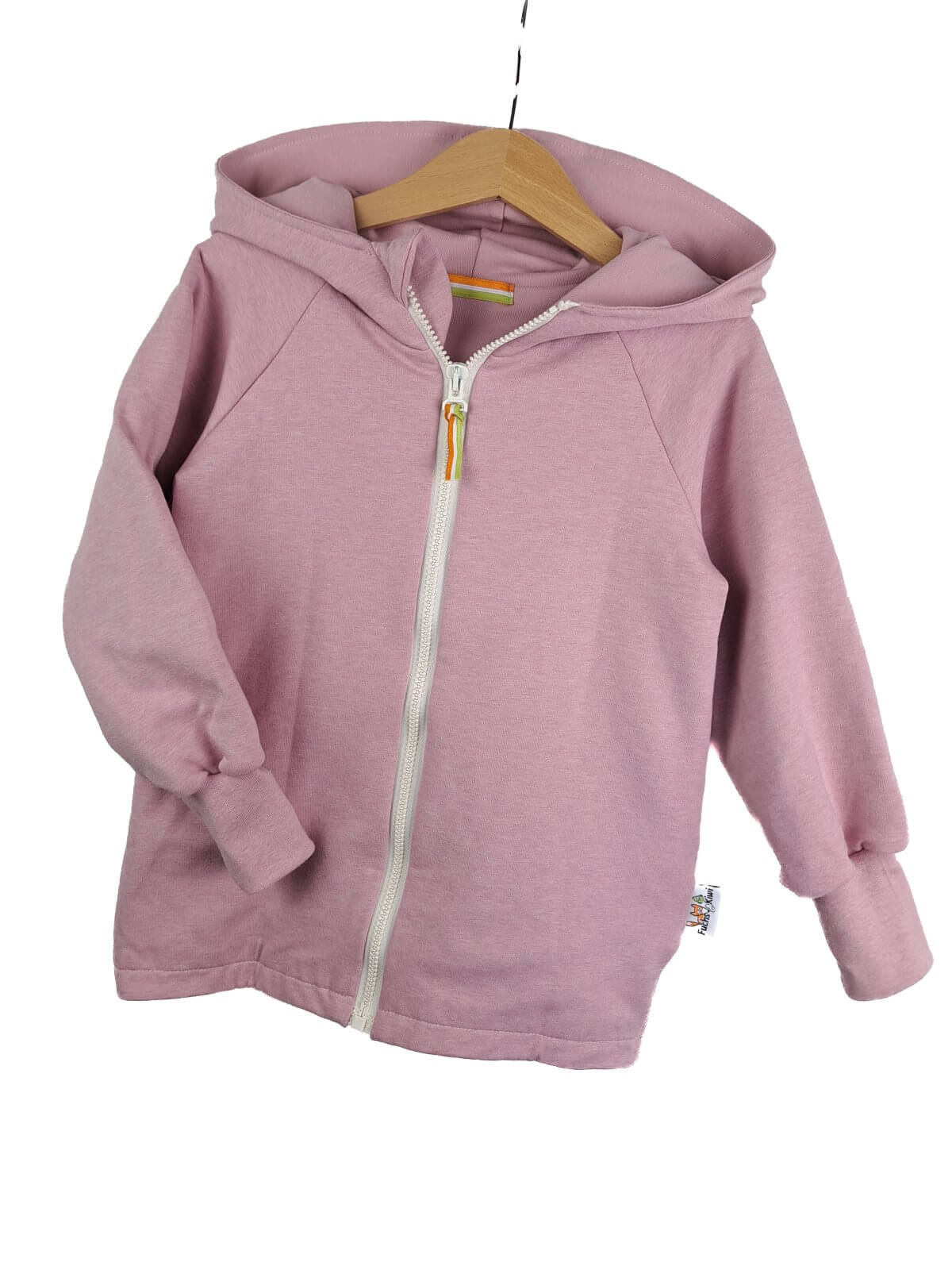 Sweatjacke mit Patch Liebling rosa