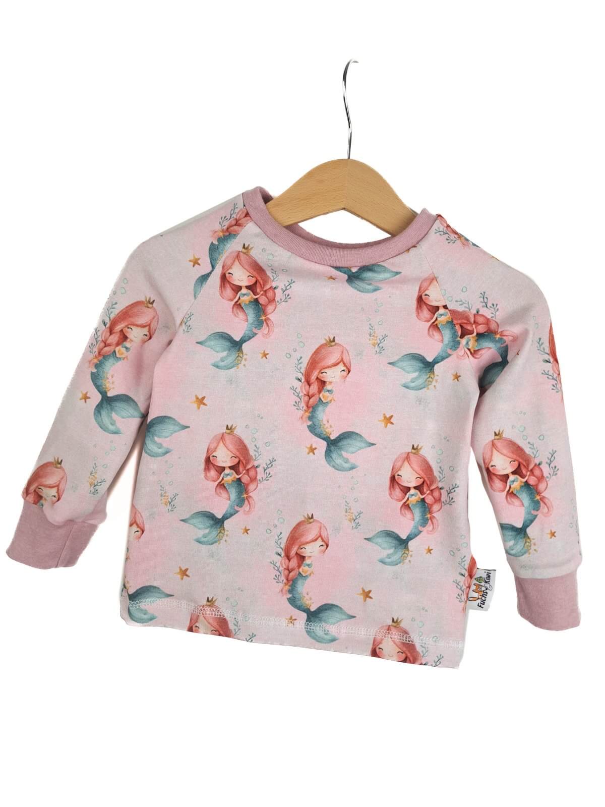 Langarmshirt Meerjungfrauen rosa 74/80