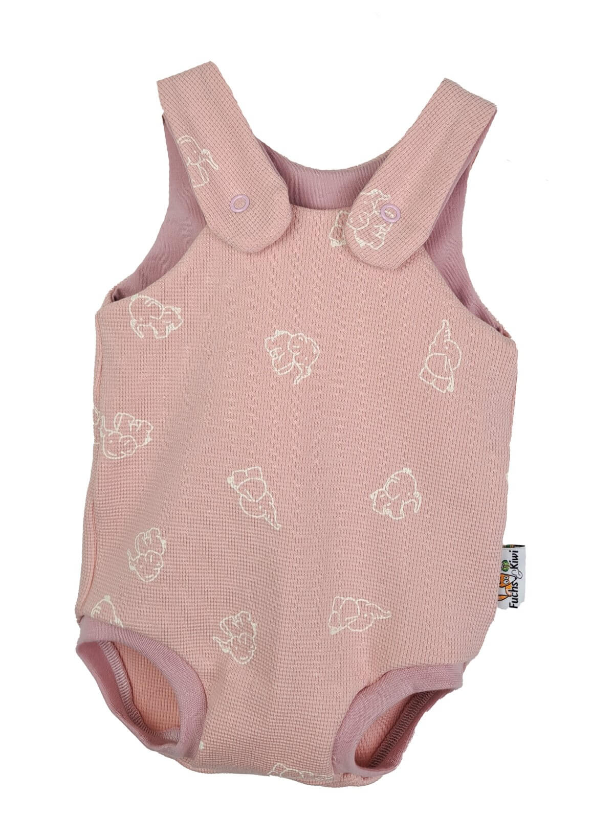 Sommerstrampler Waffel Elefanten rosa 74/80