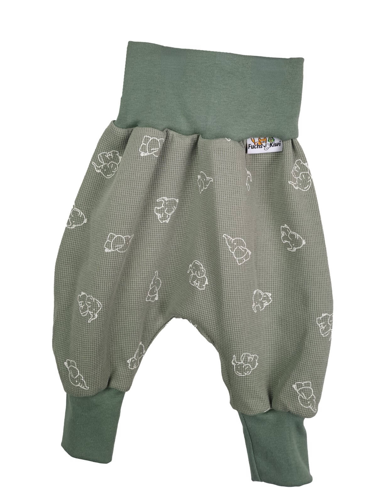 Pumphose Waffel Elefanten altmint 92-104