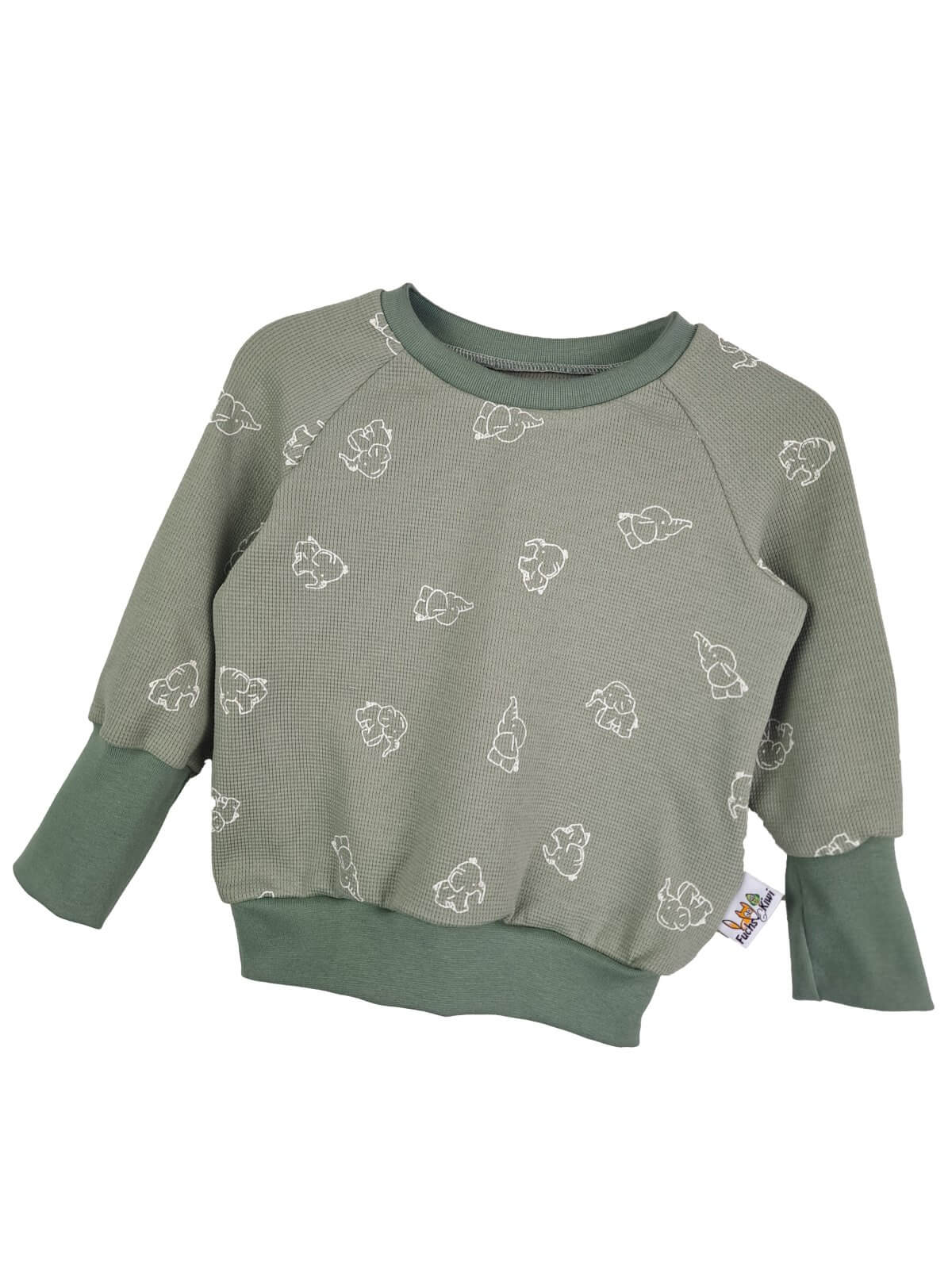 Pullover Waffel Elefanten altmint  86/92