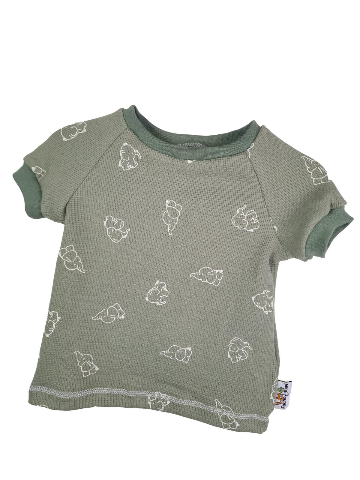 T-Shirt Waffel Elefanten altmint 74/80