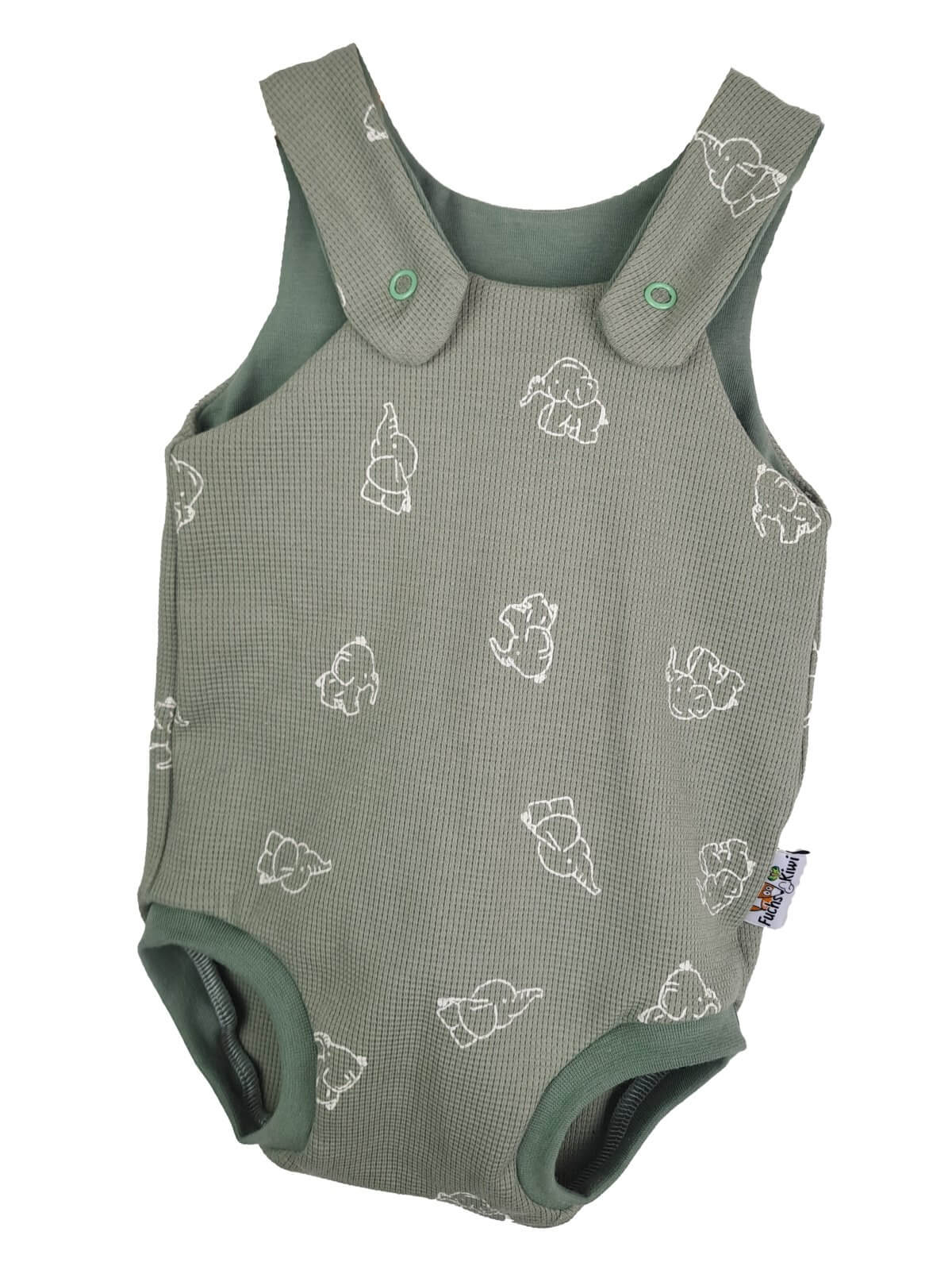 Sommerstrampler Waffel Elefanten altmint 74/80