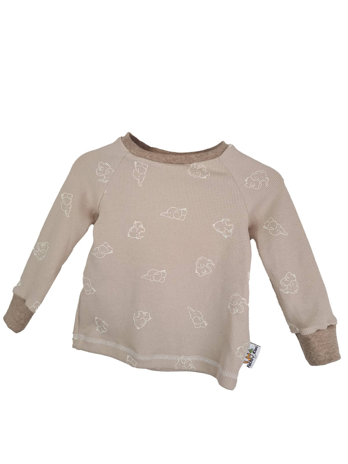 Langarmshirt Waffel Elefanten sand 74/80