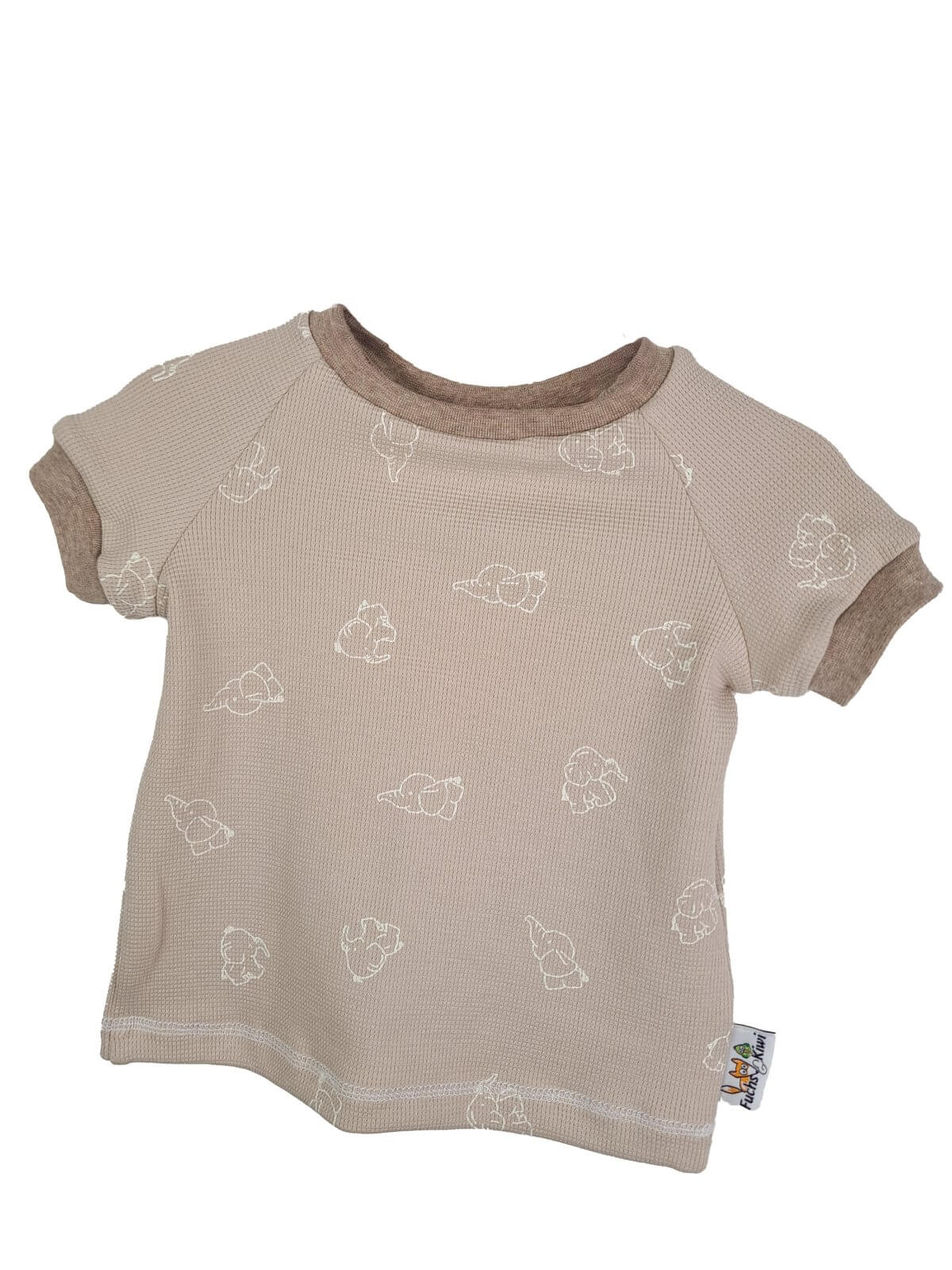 T-Shirt Waffel Elefanten sand 74/80