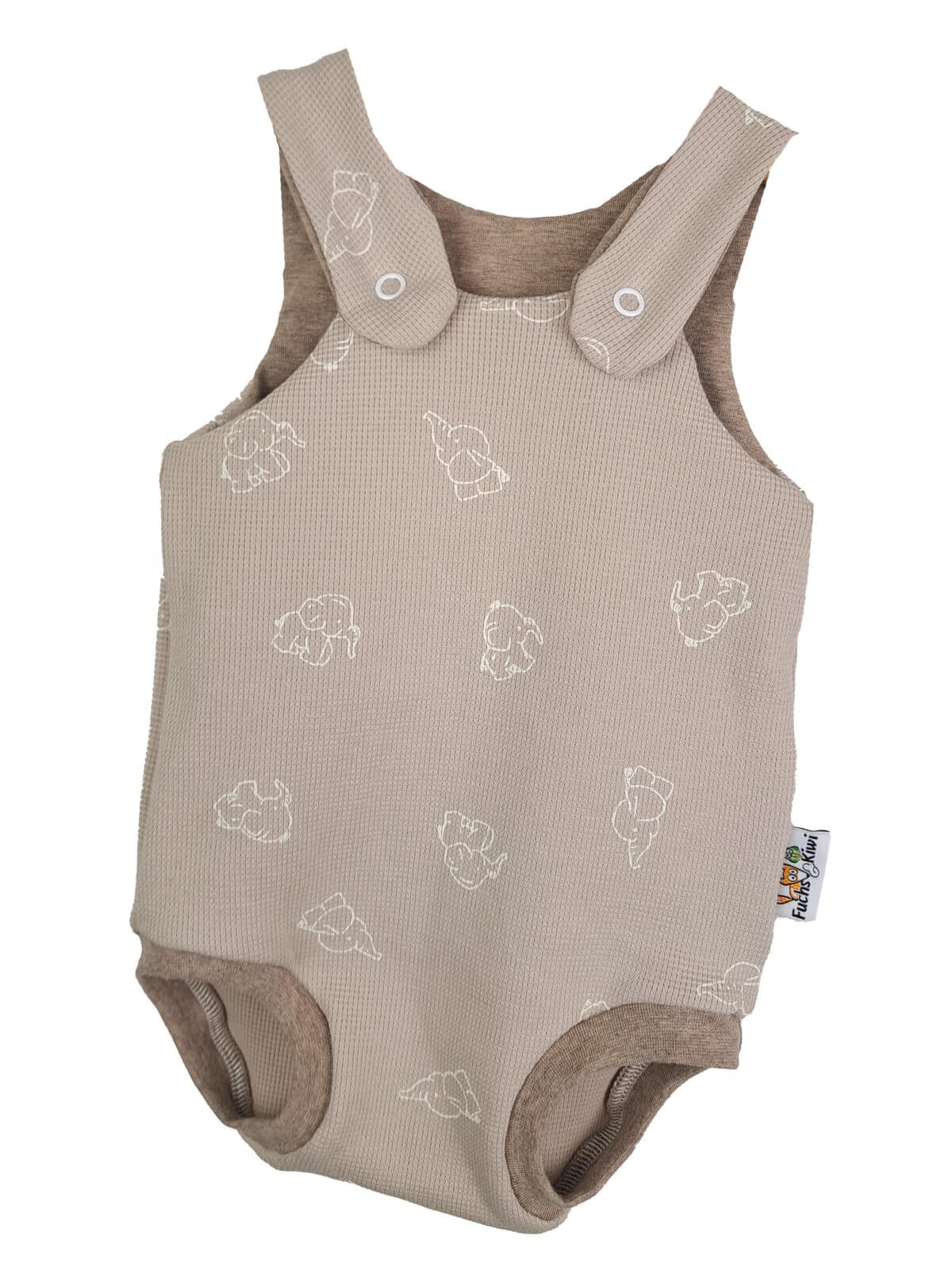 Sommerstrampler Waffel Elefanten sand 74/80