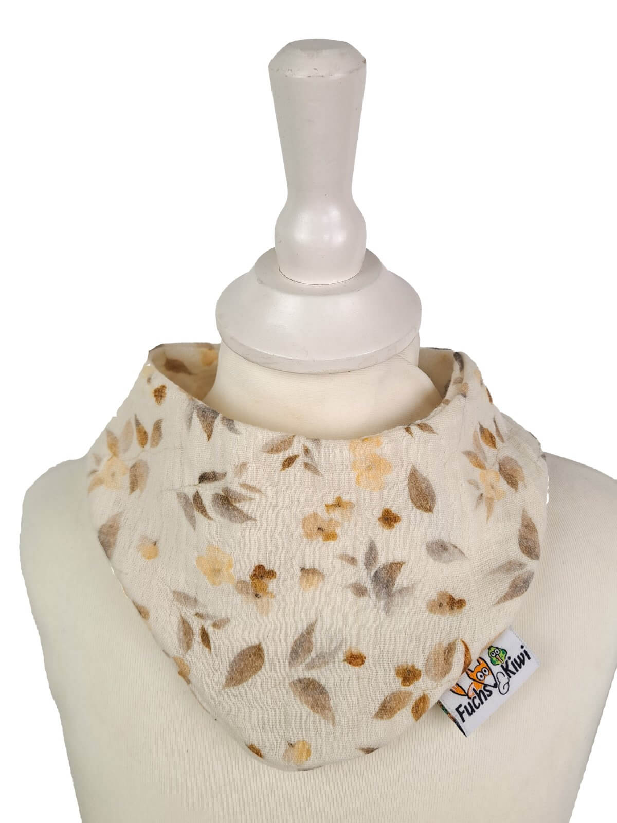 Halstuch Musselin Blätter und Blumen