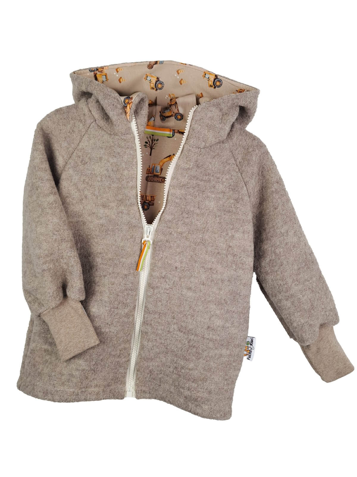 Walkjacke sand meliert mit Baustelle sand