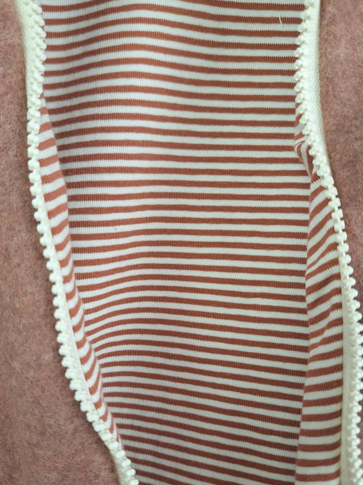 Walkoverall aus Merino Wollfleece altrosa mit Streifen mauve