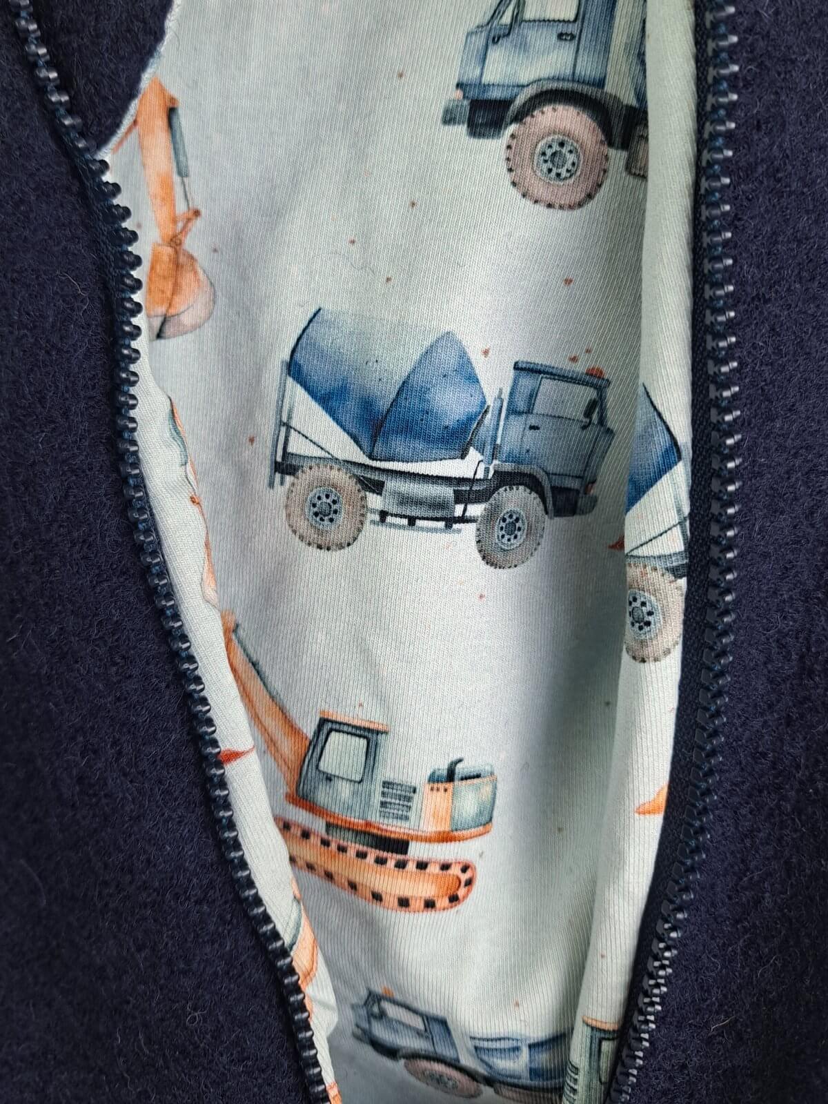 Walkoverall blau mit Baustelle blau
