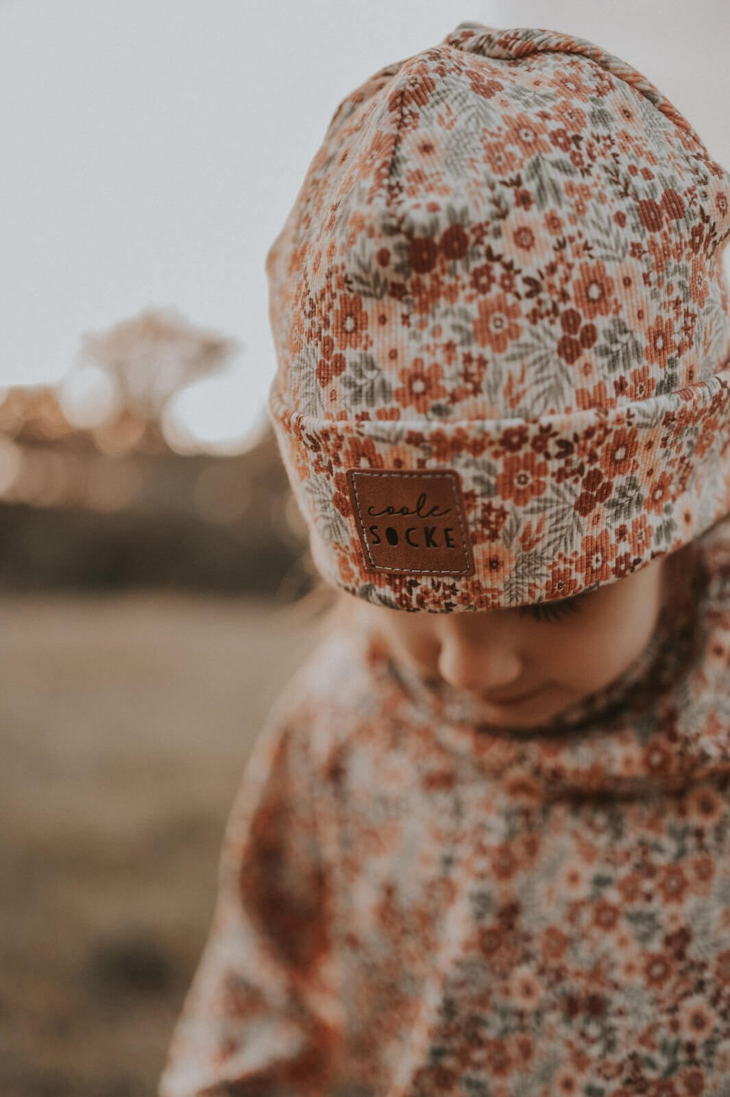 Hipster Beanie Feinripp Blumentraum