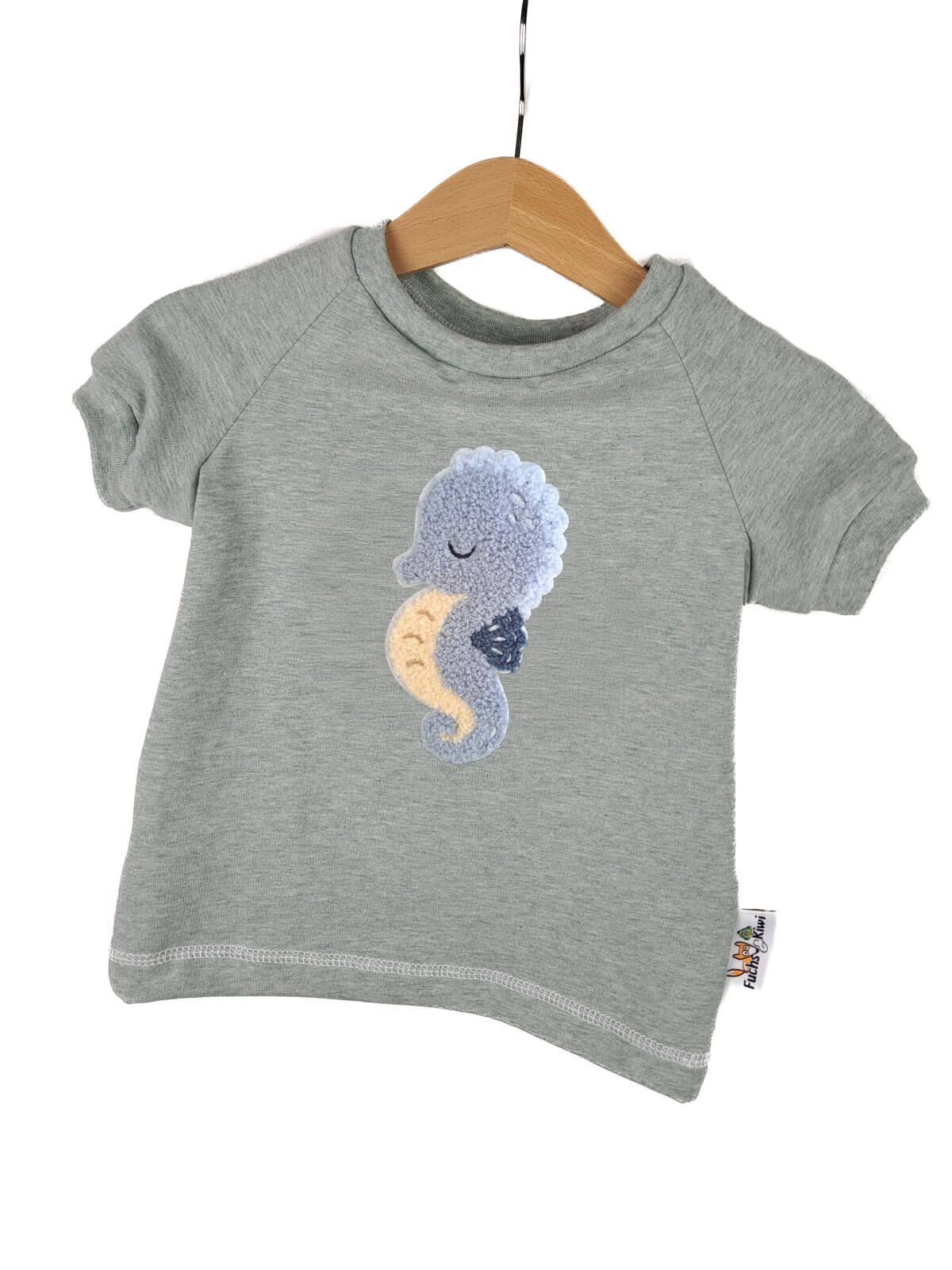 T-Shirt Seepferdchen-Patch mint
