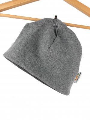 Beanie Feinstrick grau 50-54