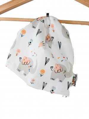 Beanie Lieblingselefant 46-48 gefüttert mit Teddyfell