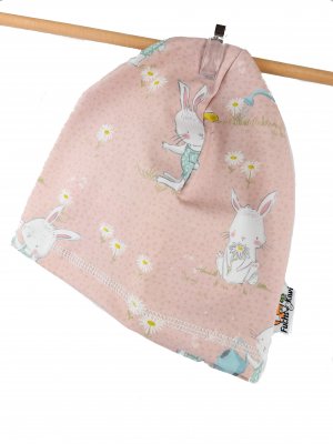 Beanie Häschen rosa 48-50
