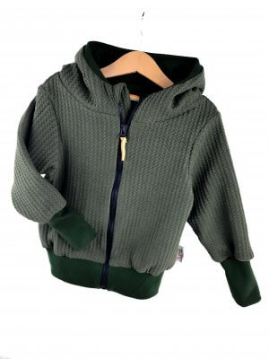 Sweatjacke Waffelstrick tannengrün