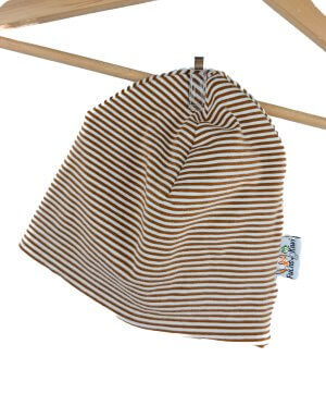 Beanie Streifen karamell