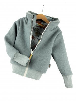 Walkjacke Walk mint mit Dinosaurierland 146/152 mit Taschen