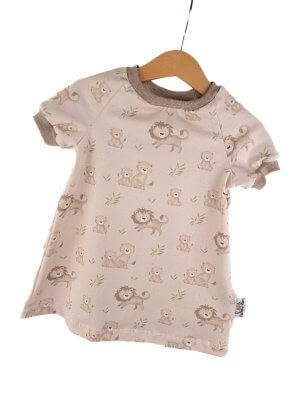 Kurzarmkleid Löwenfamilie