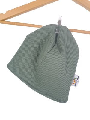 Beanie Feinripp altmint 50-54 doppellagig