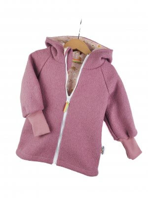 Walkjacke altrosa mit Blümchen altrosa