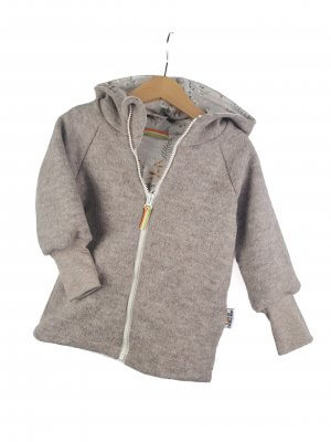 Walkjacke sand meliert mit Blümchen sand