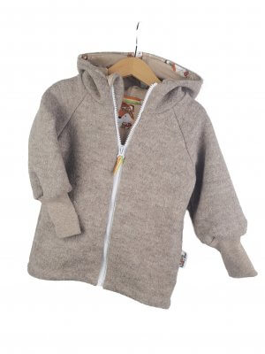 Walkjacke  sand meliert mit Fuchsi sand