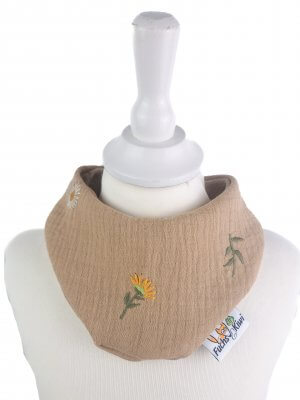 Halstuch Musselin Blumen sand