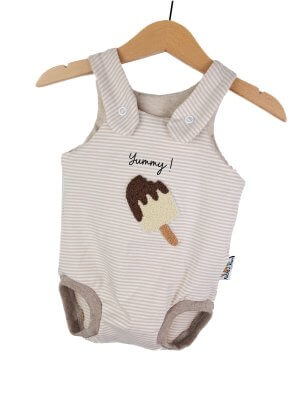 Sommerstrampler Eis-Patch sand