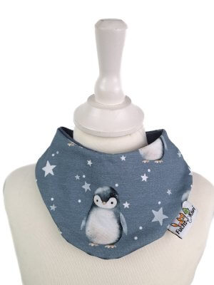 Halstuch Pinguine blau mit Fleece