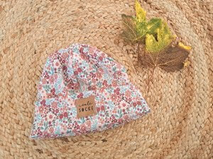 Hipster Beanie Feinripp Blumentraum