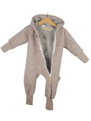Walkoverall sand meliert mit Pinguine sand