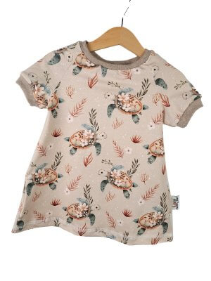 Kurzarmkleid Schildkröte sand
