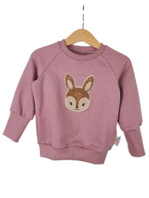 Pullover Reh-Patch rosa 86/92 