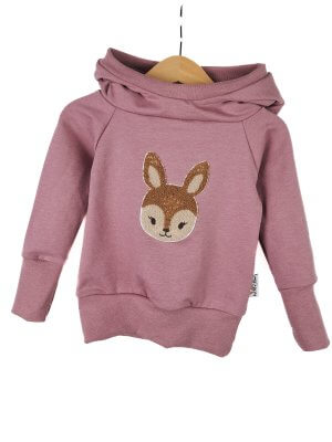 Hoodie Reh-Patch rosa 86/92 